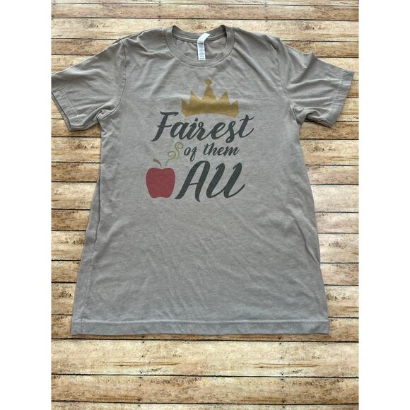 Disney Fairest of them All Bella Canvas Taupe TShirt Medium - Picture 1 of 4